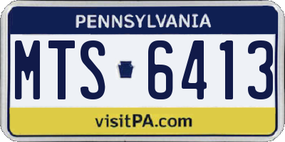 PA license plate MTS6413