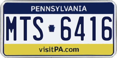 PA license plate MTS6416