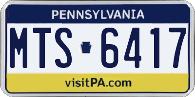 PA license plate MTS6417