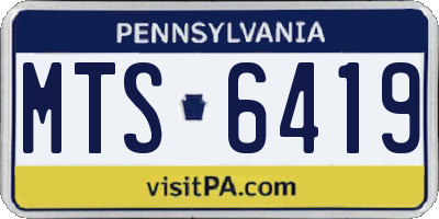 PA license plate MTS6419