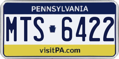 PA license plate MTS6422