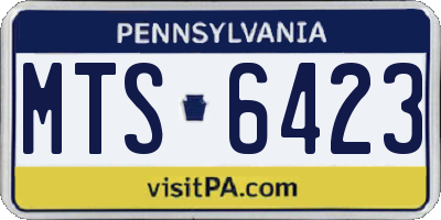 PA license plate MTS6423
