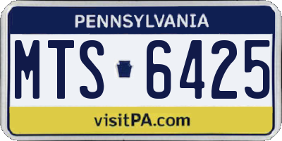 PA license plate MTS6425