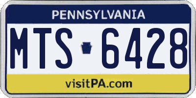 PA license plate MTS6428