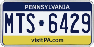 PA license plate MTS6429