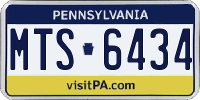 PA license plate MTS6434