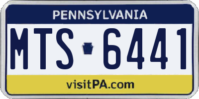PA license plate MTS6441