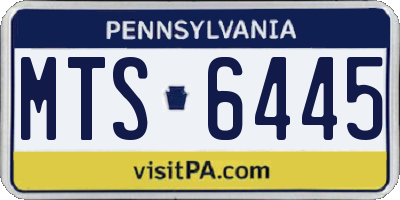 PA license plate MTS6445