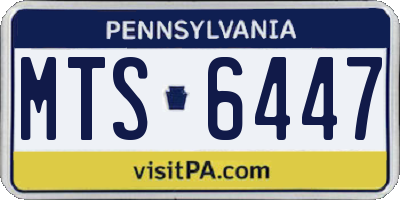 PA license plate MTS6447