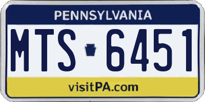 PA license plate MTS6451