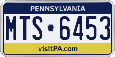 PA license plate MTS6453