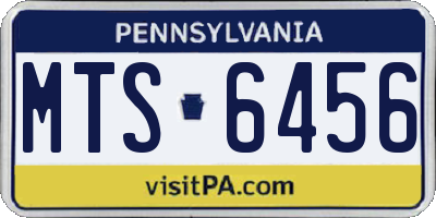 PA license plate MTS6456