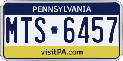 PA license plate MTS6457