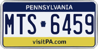PA license plate MTS6459
