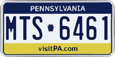PA license plate MTS6461