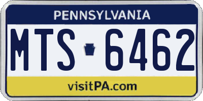 PA license plate MTS6462