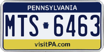 PA license plate MTS6463