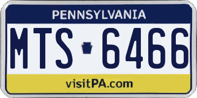 PA license plate MTS6466