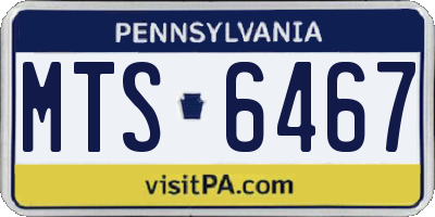 PA license plate MTS6467