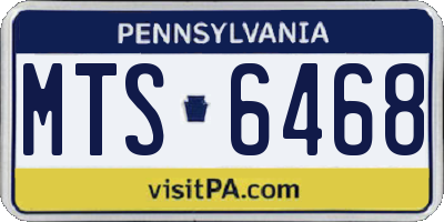 PA license plate MTS6468