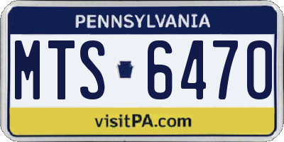 PA license plate MTS6470