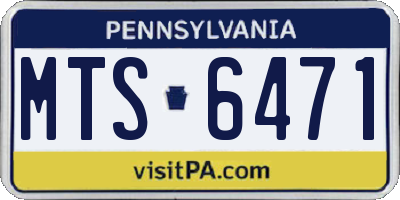 PA license plate MTS6471