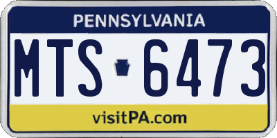 PA license plate MTS6473