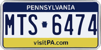 PA license plate MTS6474