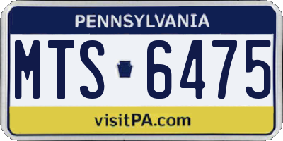 PA license plate MTS6475