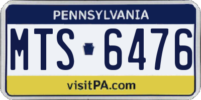 PA license plate MTS6476