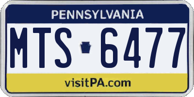 PA license plate MTS6477