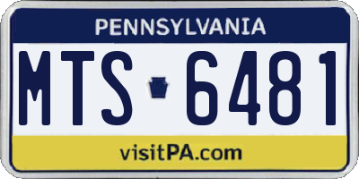 PA license plate MTS6481