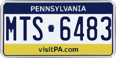 PA license plate MTS6483