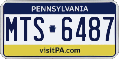 PA license plate MTS6487