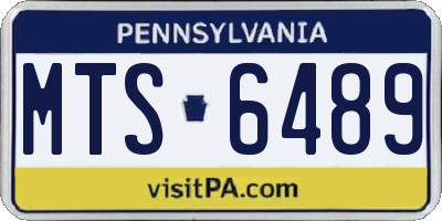PA license plate MTS6489