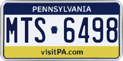 PA license plate MTS6498