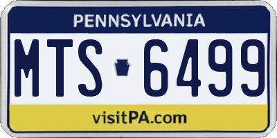 PA license plate MTS6499
