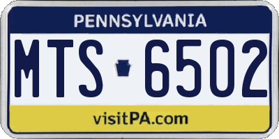 PA license plate MTS6502
