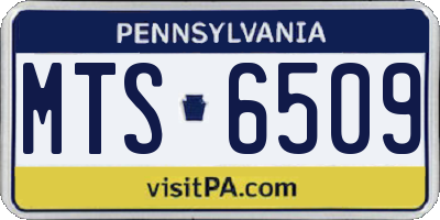 PA license plate MTS6509