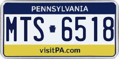 PA license plate MTS6518