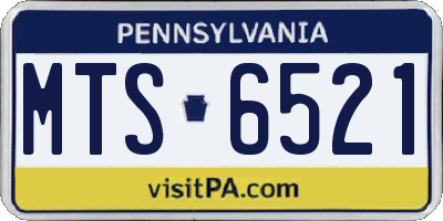 PA license plate MTS6521