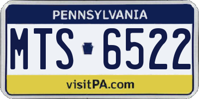 PA license plate MTS6522