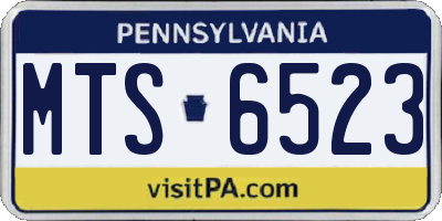 PA license plate MTS6523