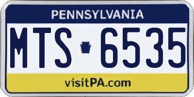 PA license plate MTS6535