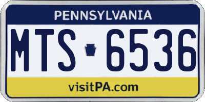 PA license plate MTS6536