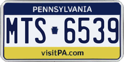 PA license plate MTS6539