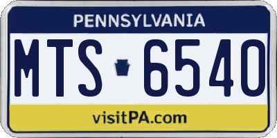 PA license plate MTS6540