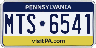 PA license plate MTS6541
