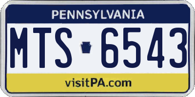 PA license plate MTS6543