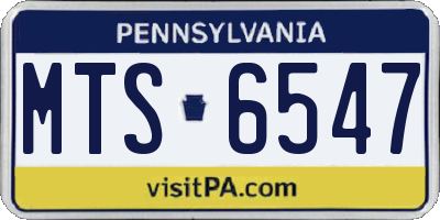 PA license plate MTS6547